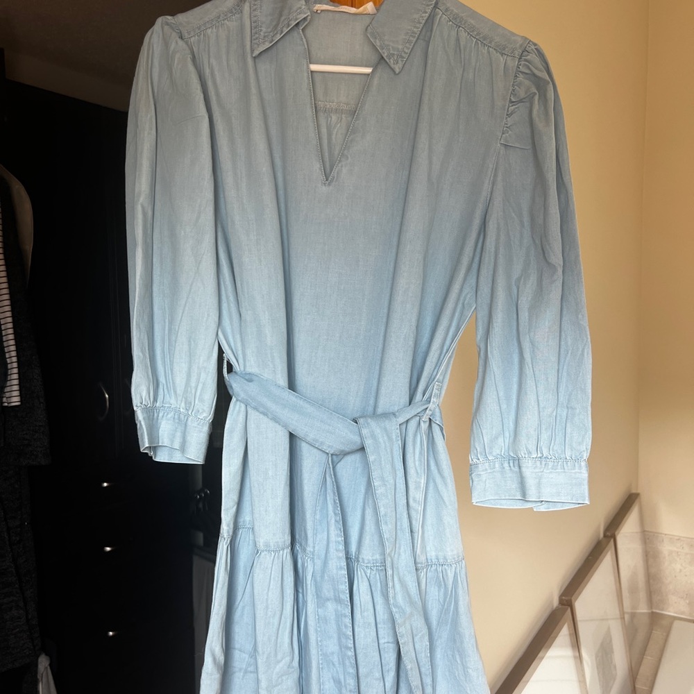 Mango Blue Bow Short Dress - Picture 2 of 4